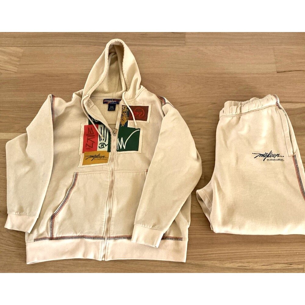 Vtg Y2K Miskeen Originals Zip Hoodie + Pants Matching Set Sweatsuit 3XL (XL)